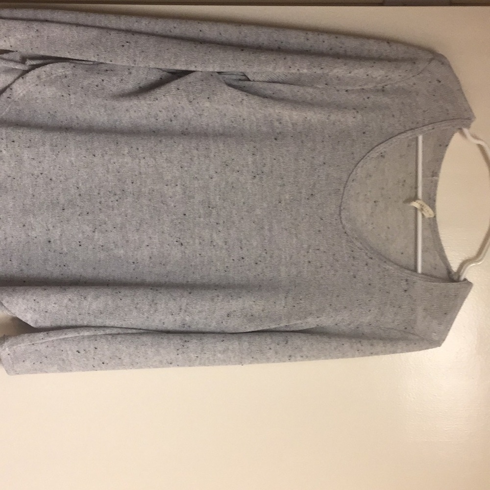 Wasabi + Mint- grey speckled long sleeve shirt